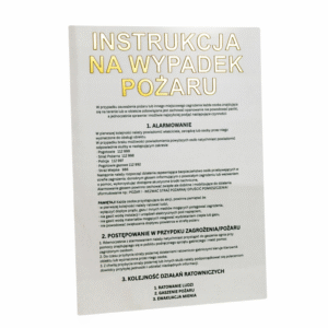 Instrukcja na wypadek pożaru
