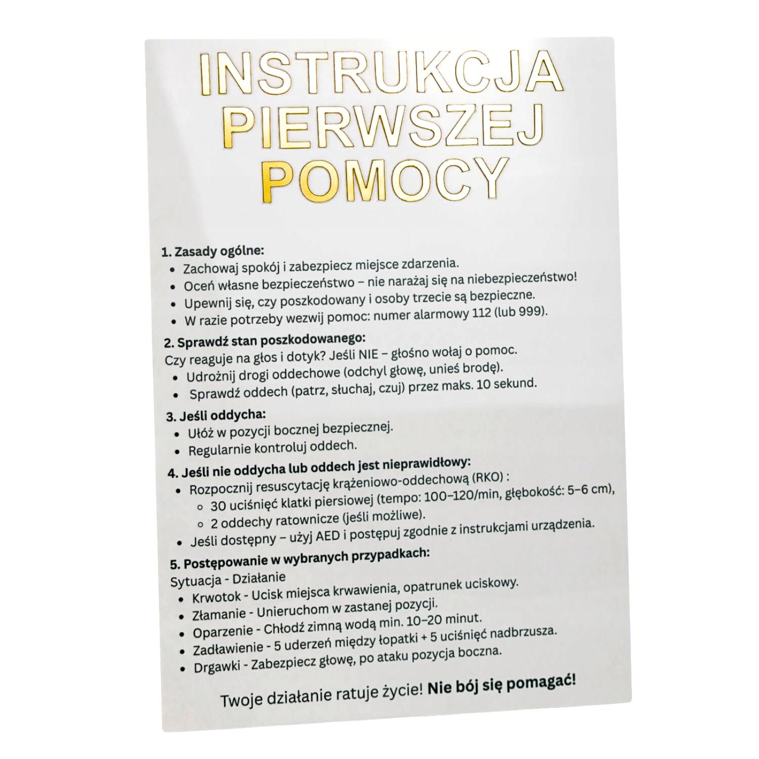 Instrukcja pierwszej pomocy