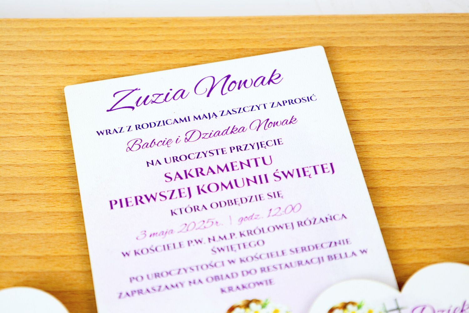 Zaproszenie na Komunię - personalizowane UV - obrazek 4