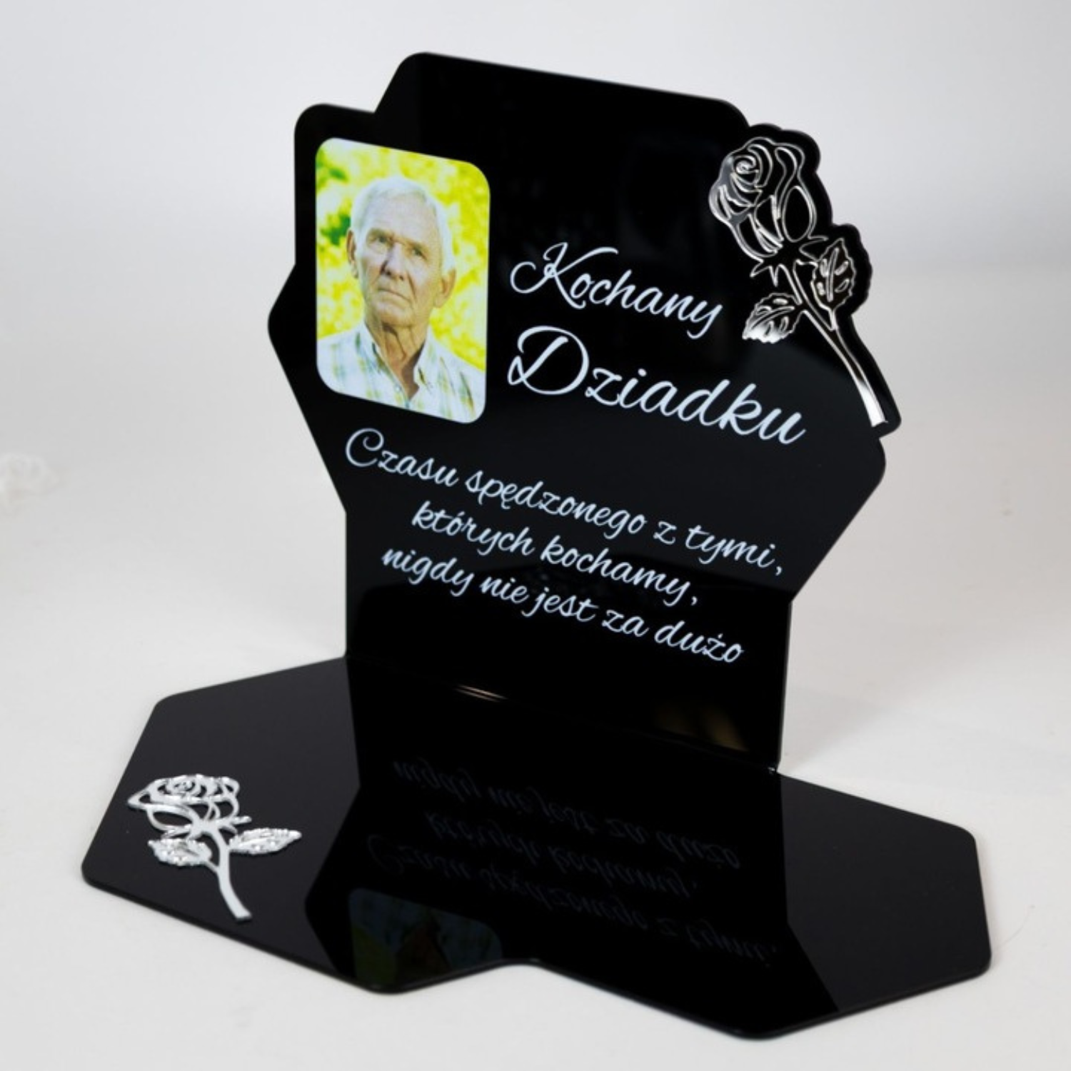 Znicz solarny ze zdjęciem i dedykacją - obrazek 3