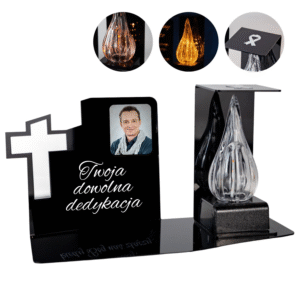 Znicz Płomień LED ze zdjęciem i dedykacją
