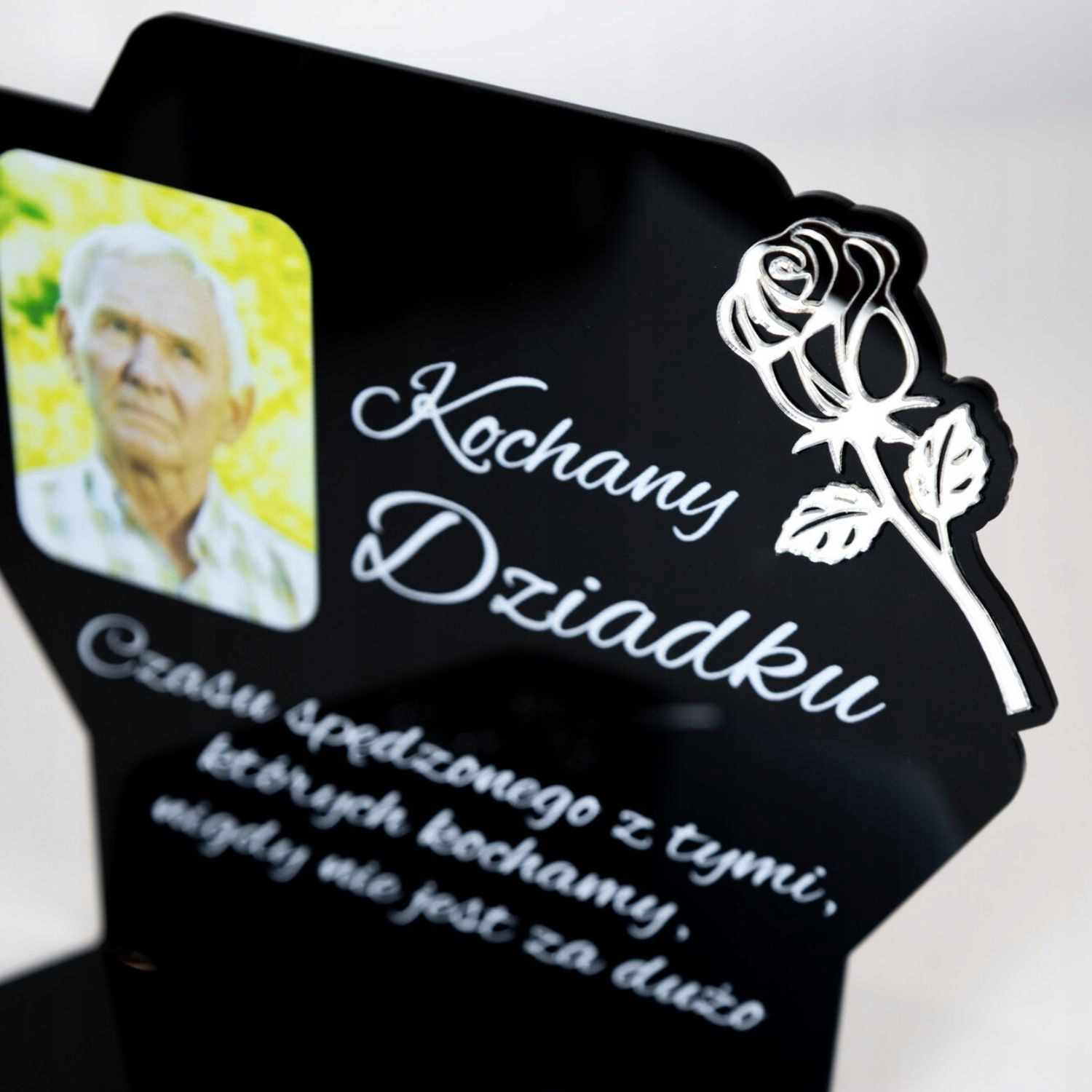 Znicz solarny ze zdjęciem i dedykacją - obrazek 2